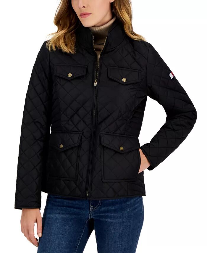 

Женская стеганая куртка на молнии Tommy Hilfiger, черный