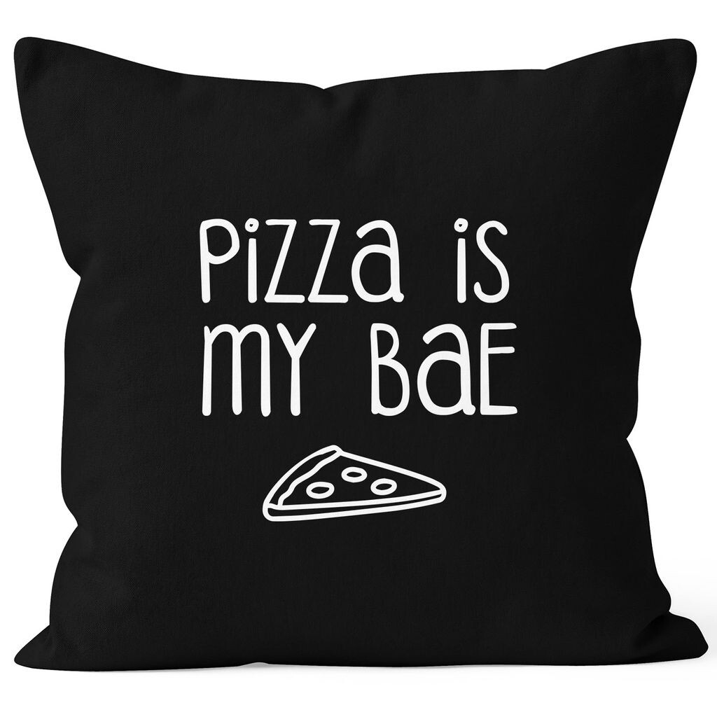 

Чехол на подушку Pizza is my BAE Before Anything Else, чехол на подушку, декоративная подушка 40х40, хлопок MoonWorks, черный, униразмер