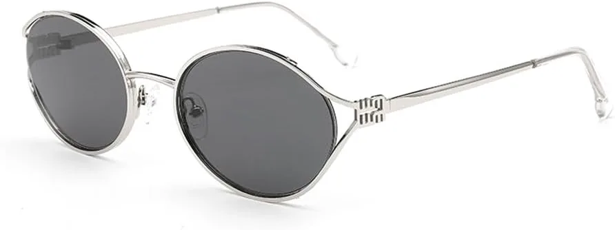 

Ретро-солнцезащитные очки в металлической оправе овальной формы для женщин и мужчин, для вождения, с маленькими солнцезащитными линзами UV400 generic, Silver Sun