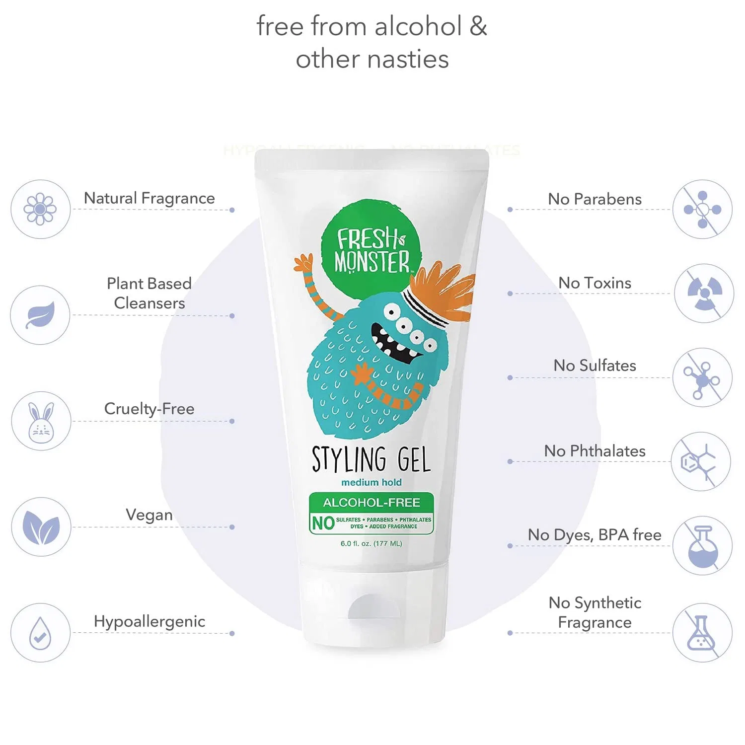 Натуральный гель для волос Fresh Monster для детей, 170 г Fresh Monster — фото 4