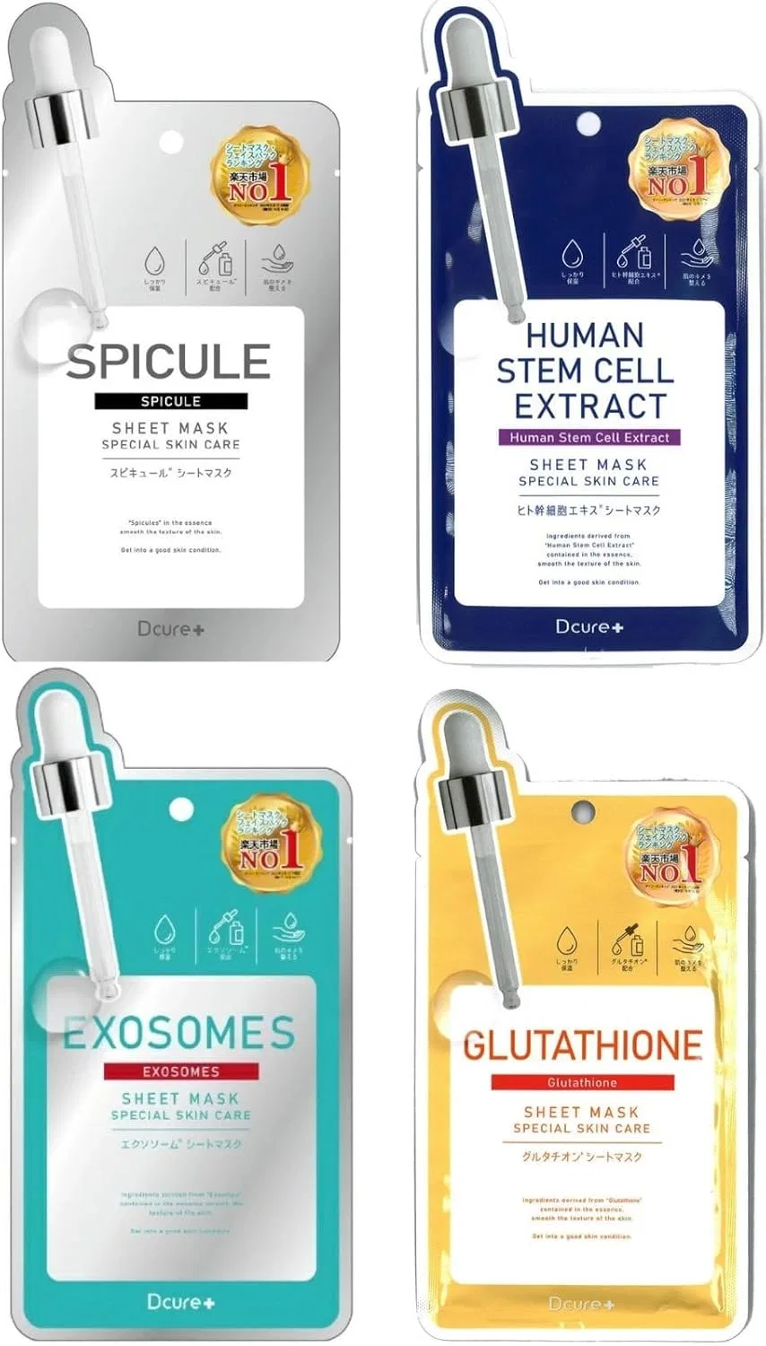 Набор — Тканевых масок для лица Picomonte Dcure+ 4 типа по 1 шт, 27 мл