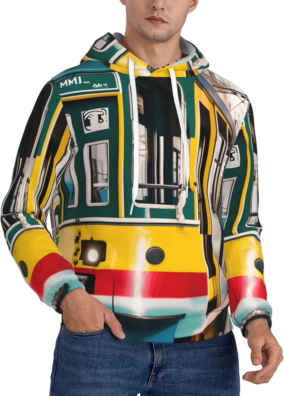 

Толстовка с капюшоном BaerK для мужчин, с принтом лиссабонского трамвая