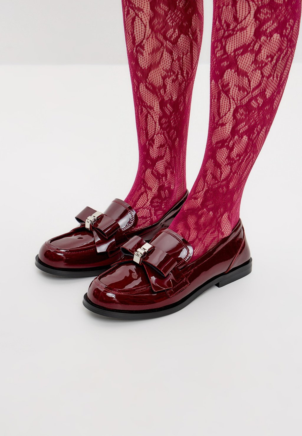 Слипоны LOAFERS – BOW DETAIL CLASSIC STYLE Cesare Gaspari, бургундия — фото 3