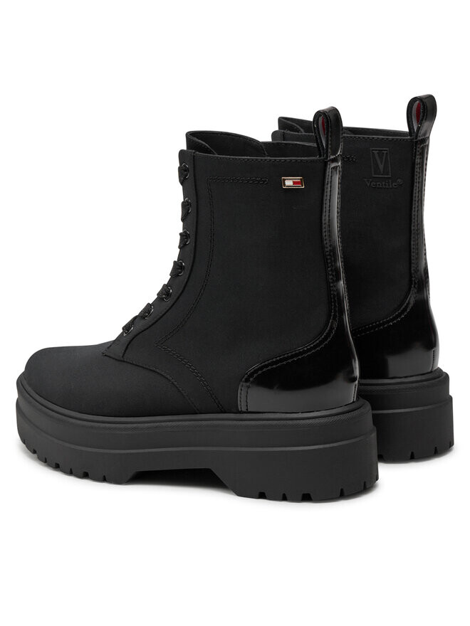 Ботильоны на шнуровке Tommy Hilfiger Flag Ventile Lace Up Boot FW0FW08287, черный — фото 3
