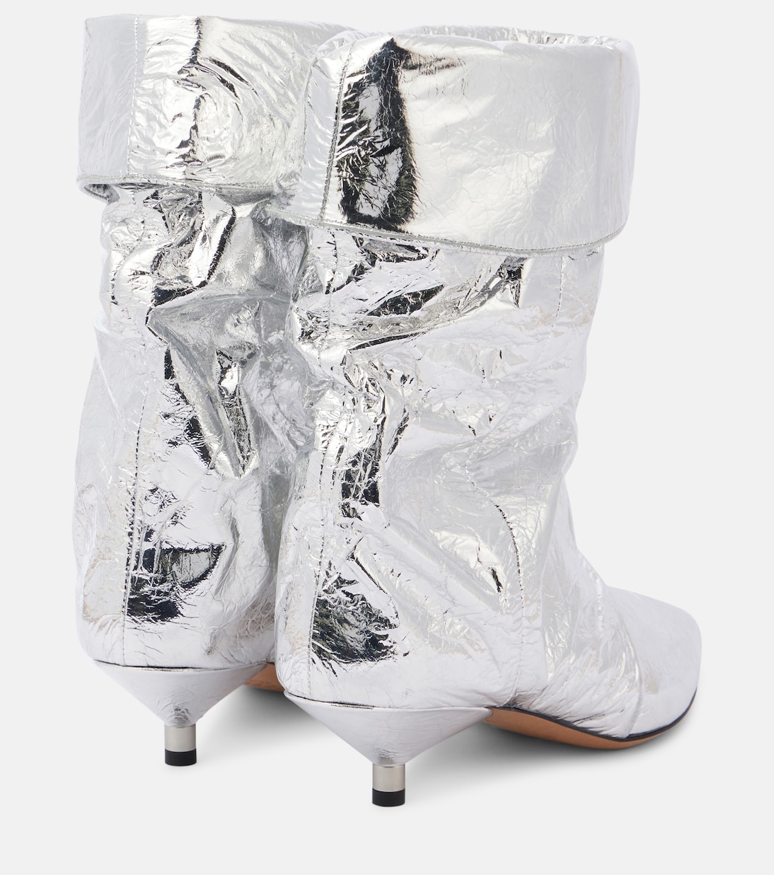 Ботильоны из металлизированной кожи Edrik Isabel Marant, серебряный — фото 3