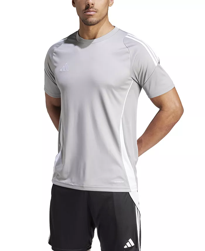 

Мужская облегающая спортивная майка Tiro 24 с тремя полосками adidas, серый