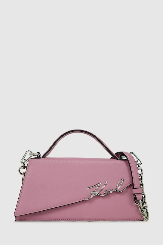 

Кожаная сумка K/SIGNATURE Karl Lagerfeld, розовый