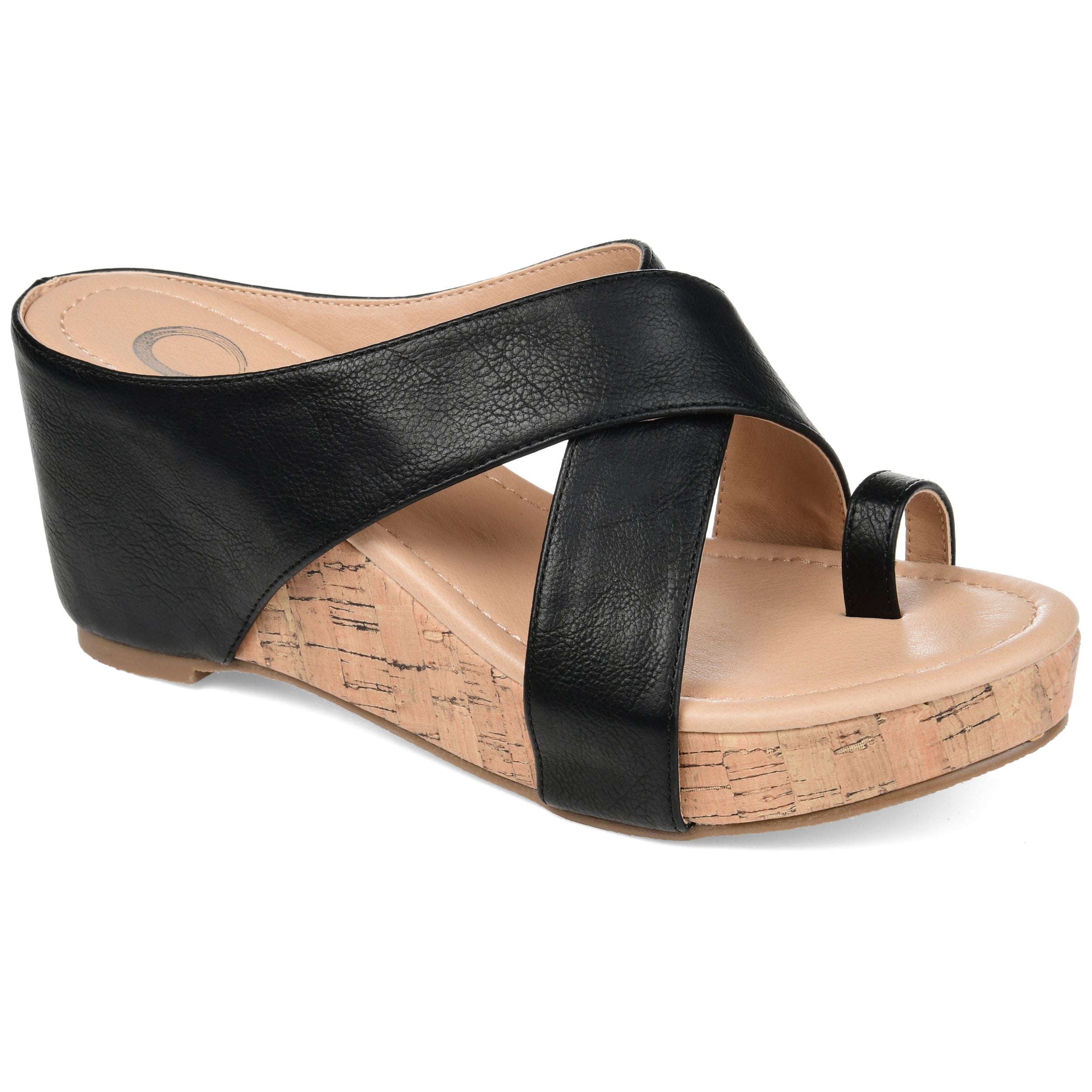 Женские босоножки Tru Comfort Foam Rayna на танкетке из коллекции Journee, черный