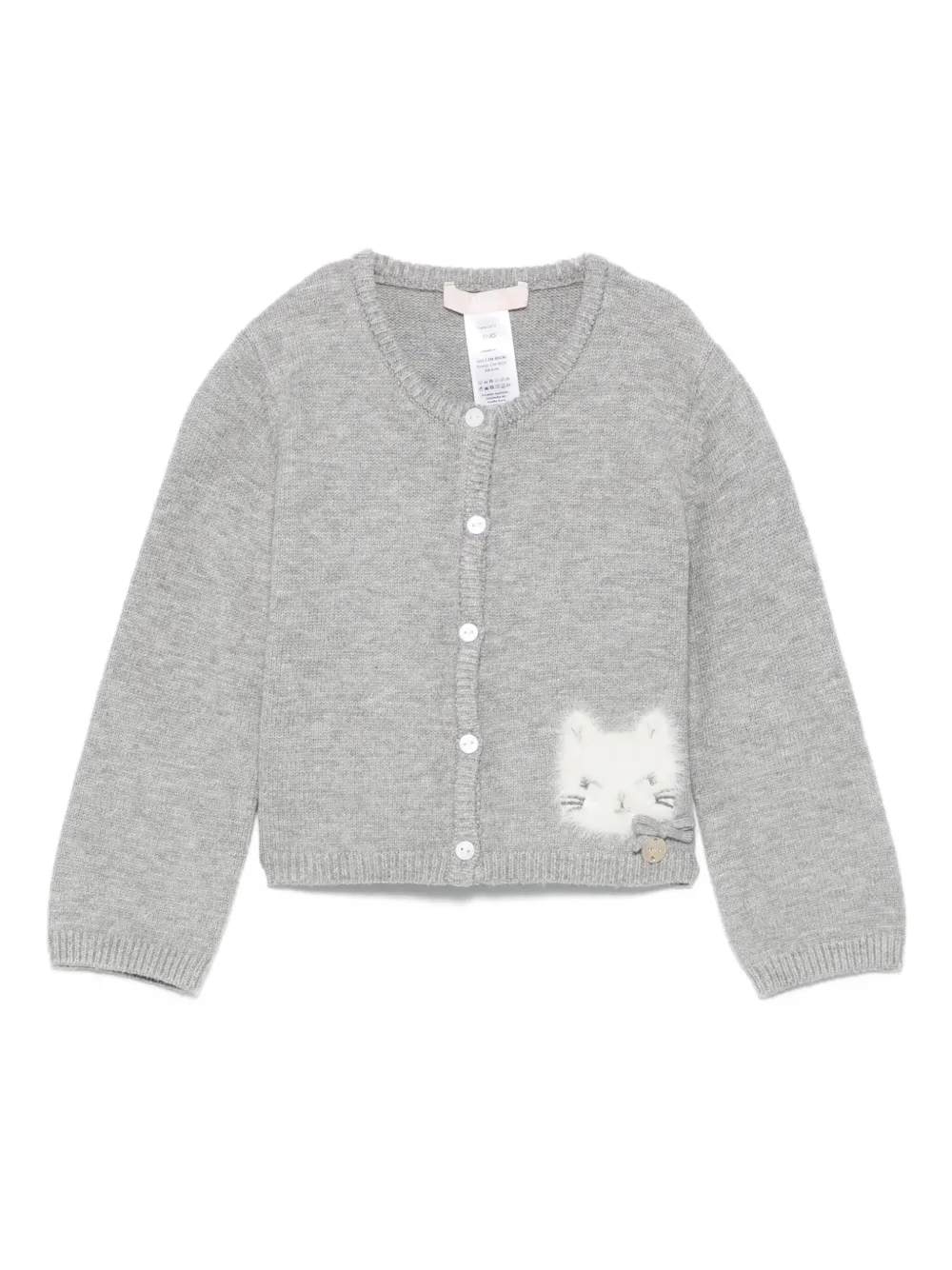 

Вязаный кардиган с кошачьей мордочкой Liu Jo Kids, серый