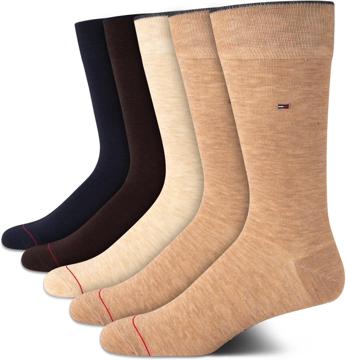 

Мужские носки Tommy Hilfiger под повседневную одежду - 5 пар, легкие, комфортные, из ткани, с укрепленной пяткой - мужские носки под повседневную одежду (7-12), Assorted