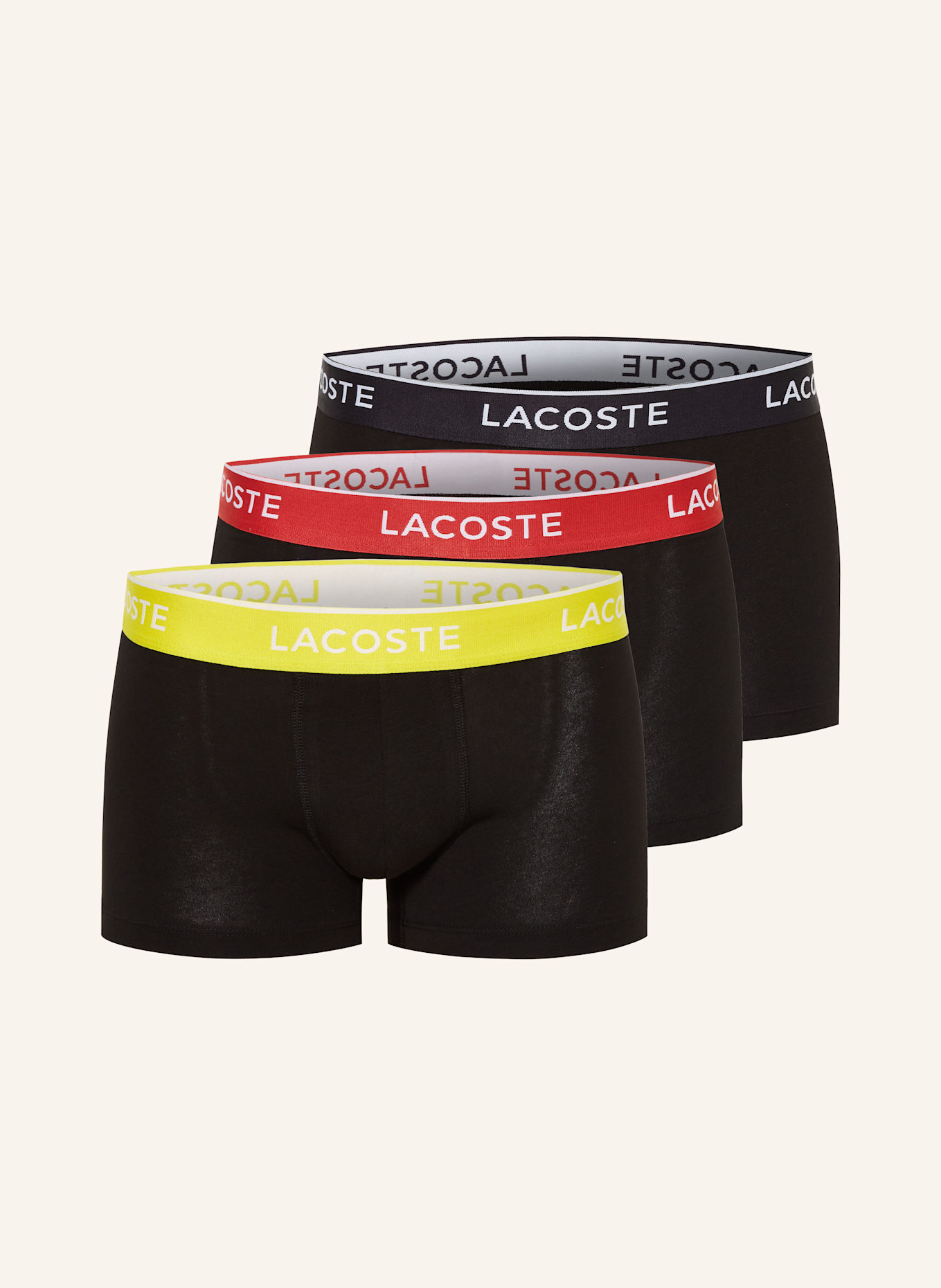 

Комплект из 3 пар трусов-боксеров Lacoste, мультиколор