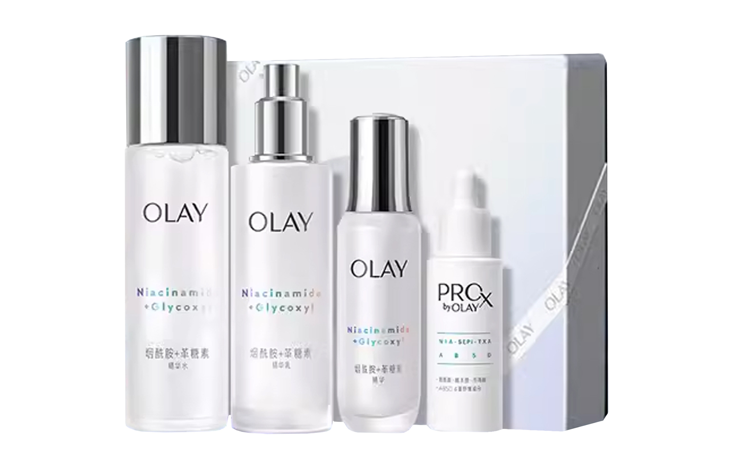 Olay Набор для ухода за кожей Ivory Dual White Essence, осветляющий и увлажняющий, 150мл+100мл+50мл+40мл — фото 2