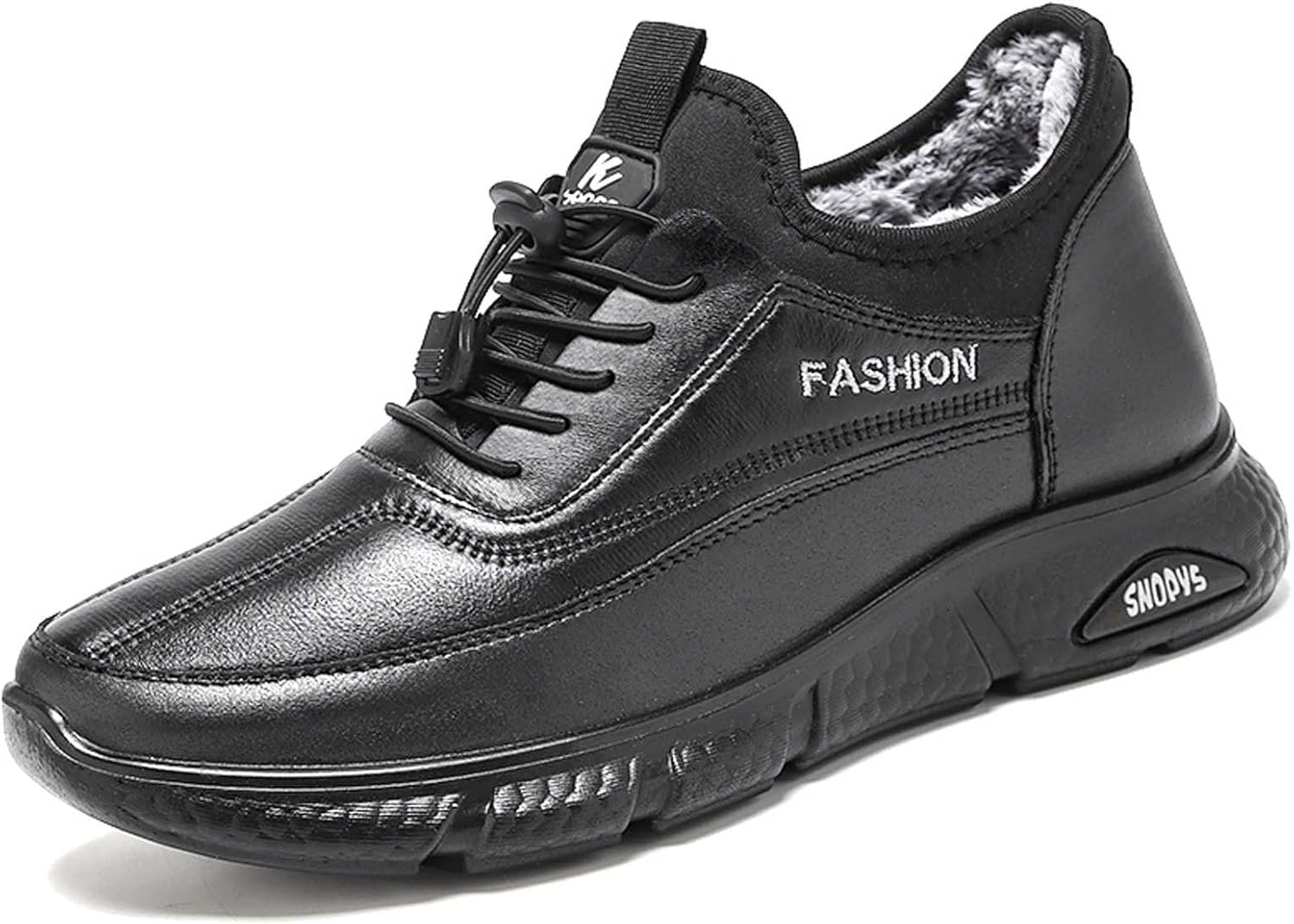 

Мужские зимние снежные ботинки с подкладкой из флиса, утепленные, для холодной погоды и походов, удобные и нескользящие Generic, черный