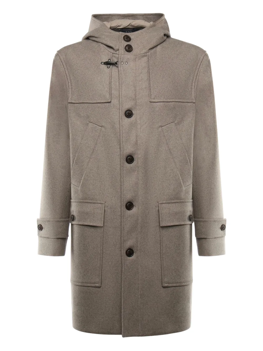 

Пальто на пуговицах с капюшоном Fay, светло-бежевый