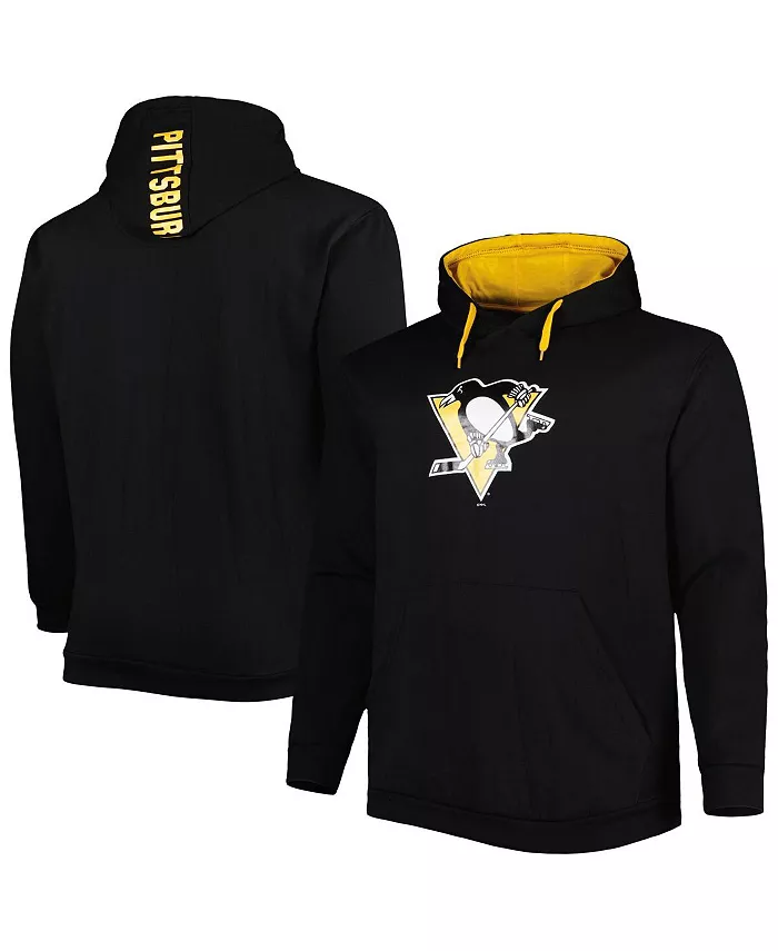 

Мужская черная флисовая толстовка с капюшоном Pittsburgh Penguins Logo Big and Tall Fanatics