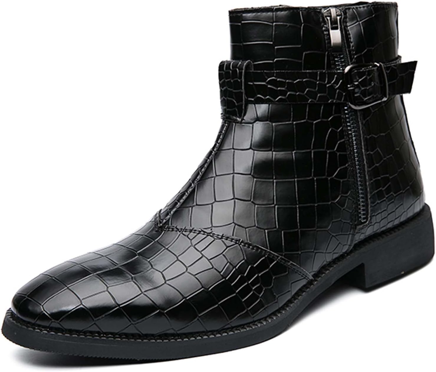 

Мужские ботинки челси, модные, с боковой молнией, для делового, повседневного и формального стиля, с противоскользящим покрытием, для прогулок, офисной униформы, банкетов, свадебных костюмов, вечерних нарядов, высоких кожаных ботинок Generic, че...