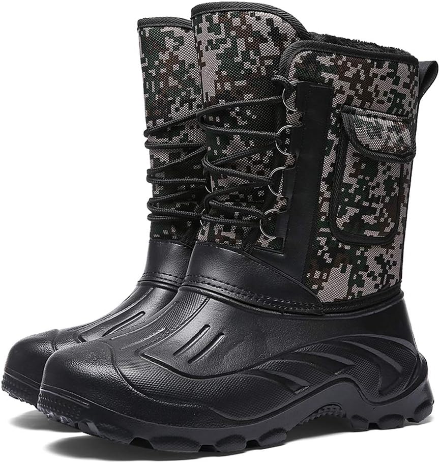 

Мужские зимние ботинки ILINXUAN для снега с хлопком, для походов на улице, высокие водонепроницаемые и плюшевые теплые многофункциональные снежные ботинки, зеленый