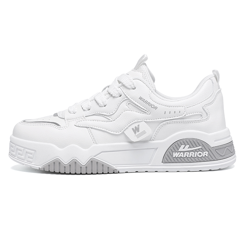 

WARRIOR Износостойкие легкие низкие скейтерские кроссовки для мужчин с эффектом увеличения роста - бело-серые, цвет White Gray