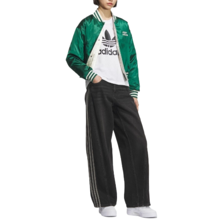 Adidas Originals Куртка Sportlife женская темно-зеленая — фото 4