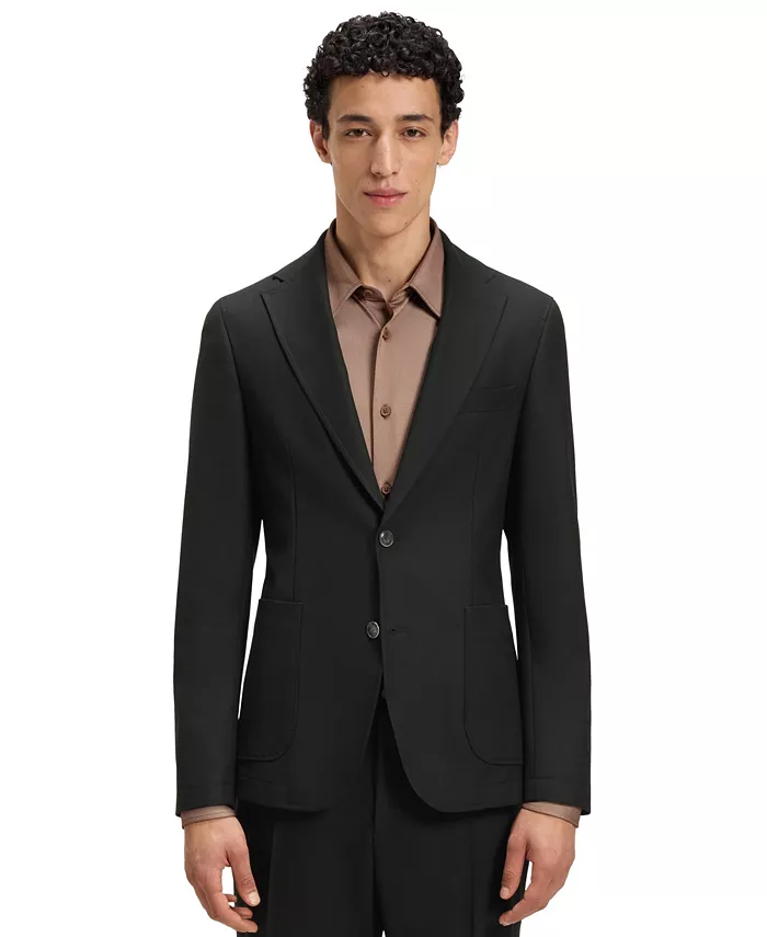 

Мужской эластичный приталенный блейзер для машинной стирки Hugo Boss, черный