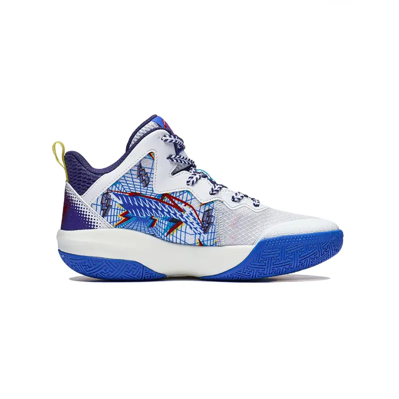 Детские баскетбольные кроссовки GS Low-top Standard White/Crystal Blue Lining Young, белый/синий — фото 2