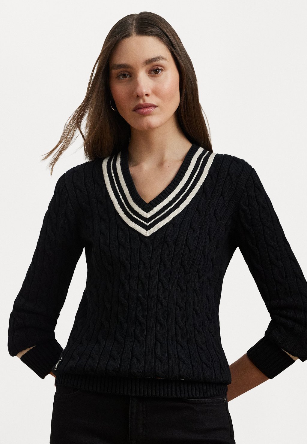 

Джемпер GASSED COTTON LONG SLEEVE SWEATER Lauren Ralph Lauren Petite, черный