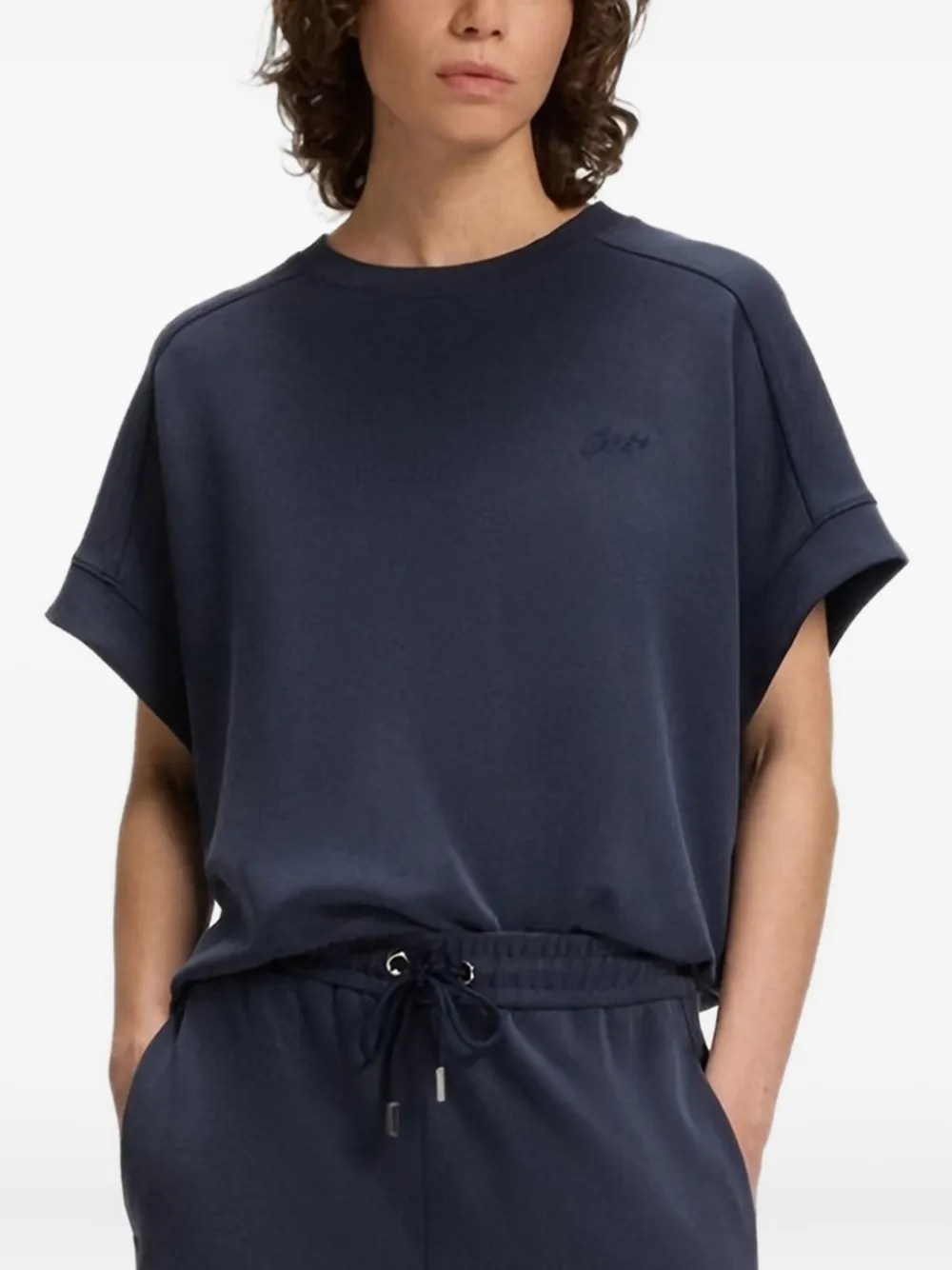 

Футболка с вышитым логотипом Boss, синий