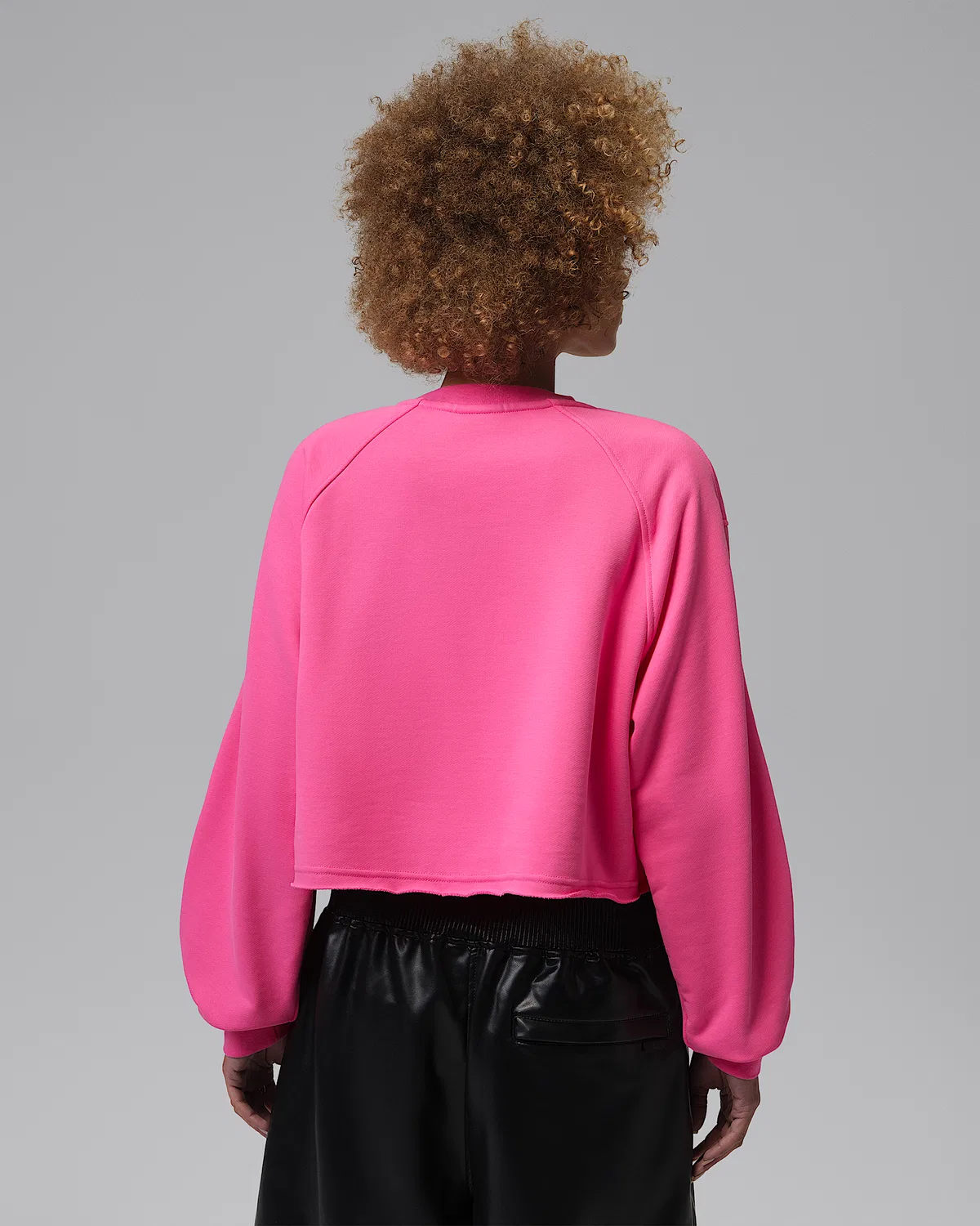 Женская укороченная толстовка с круглым вырезом Jordan Flight Fleece, Pinksicle/Pink Glow — фото 2