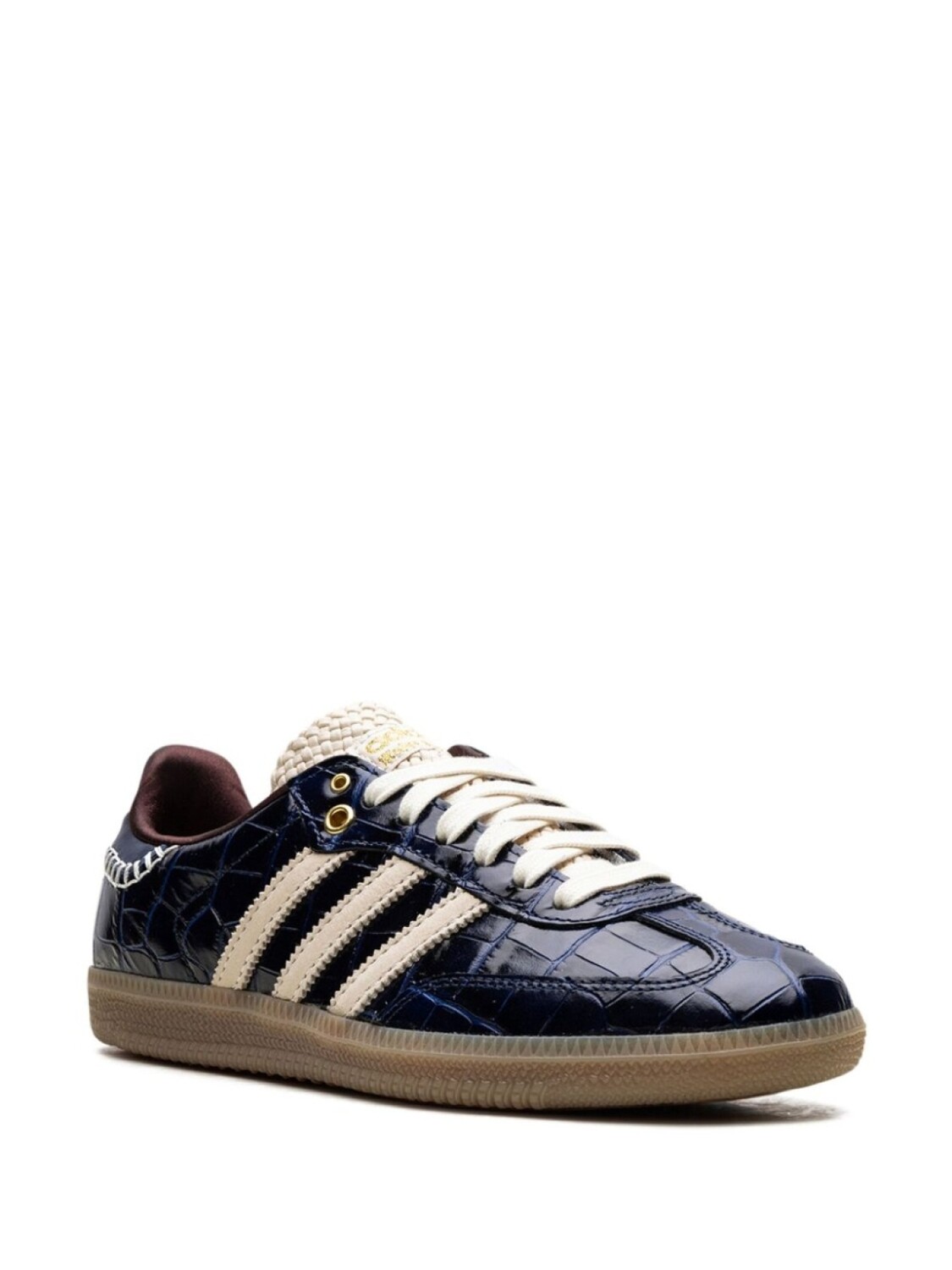 Кроссовки Adidas x Wales Bonner Samba OG "Navy Croc", синий — фото 2