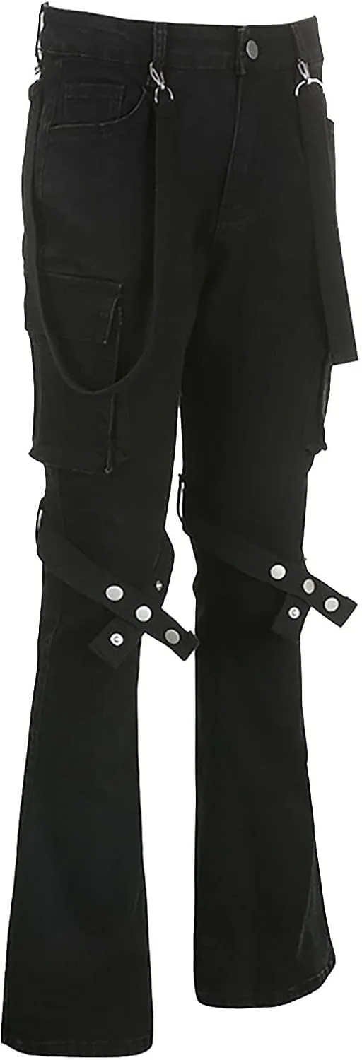 Джинсы женские trendy street casual high waist cargo cropped — фото 3
