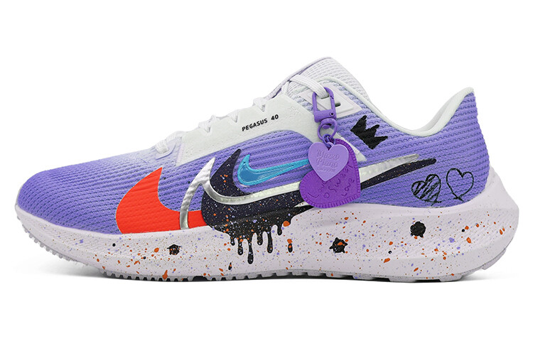 

Кроссовки Air Zoom Pegasus 40 мужские с низким верхом, черные/оранжево-красные/белые/синие Nike