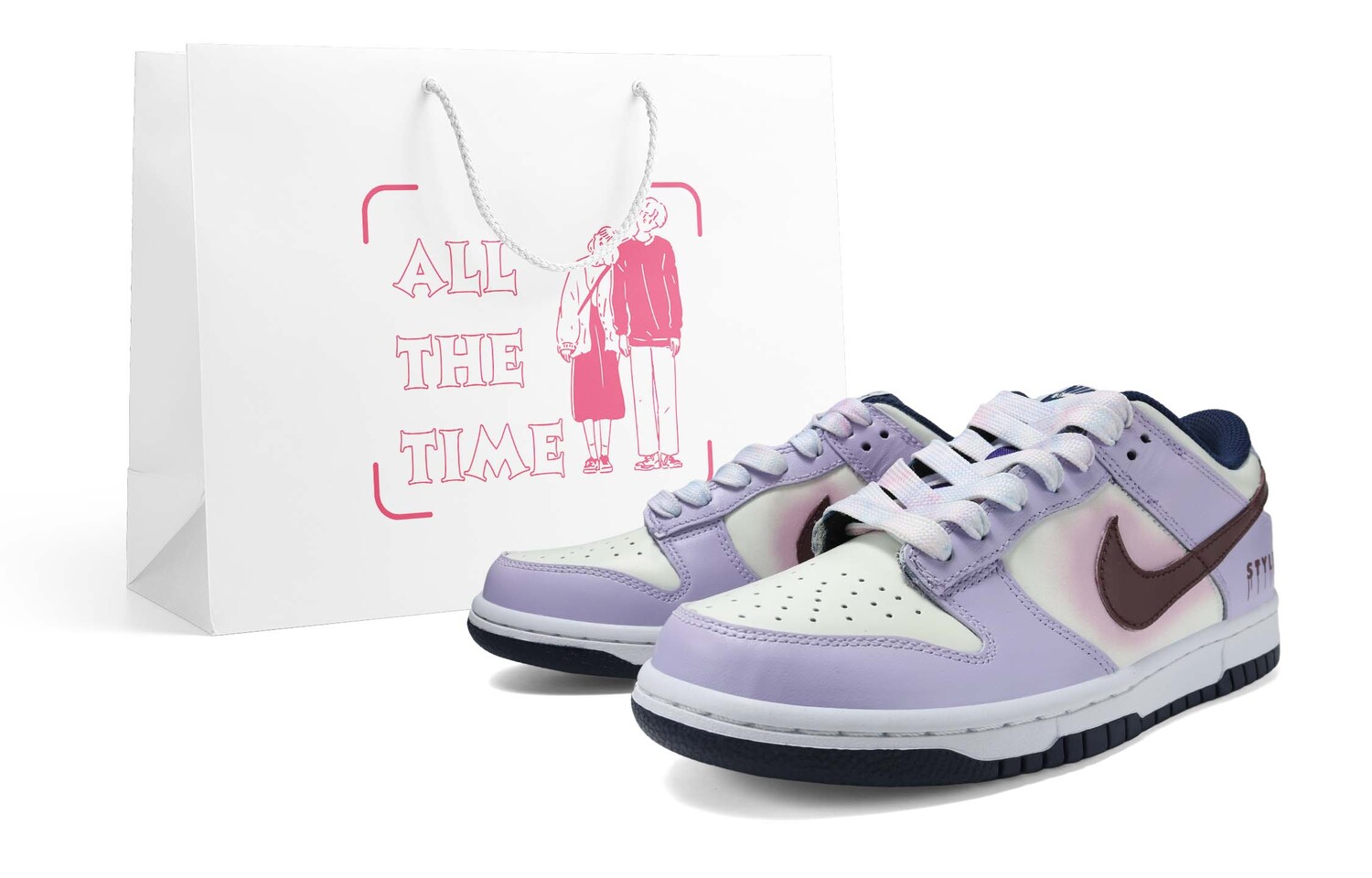 

Кроссовки Nike Dunk Skateboard Shoes Women's Low-Top White Red