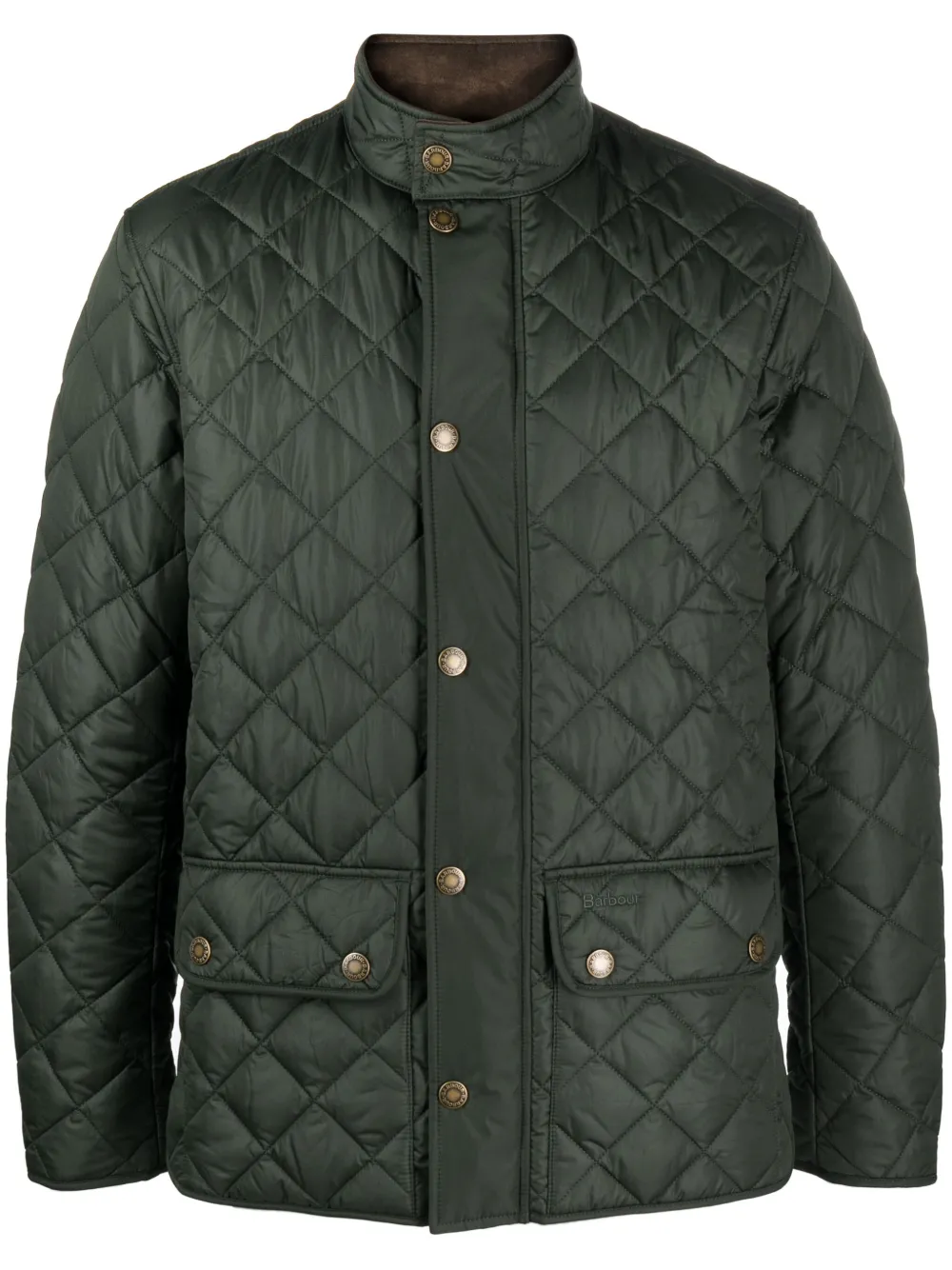 

Стеганая куртка на пуговицах Barbour, зеленый