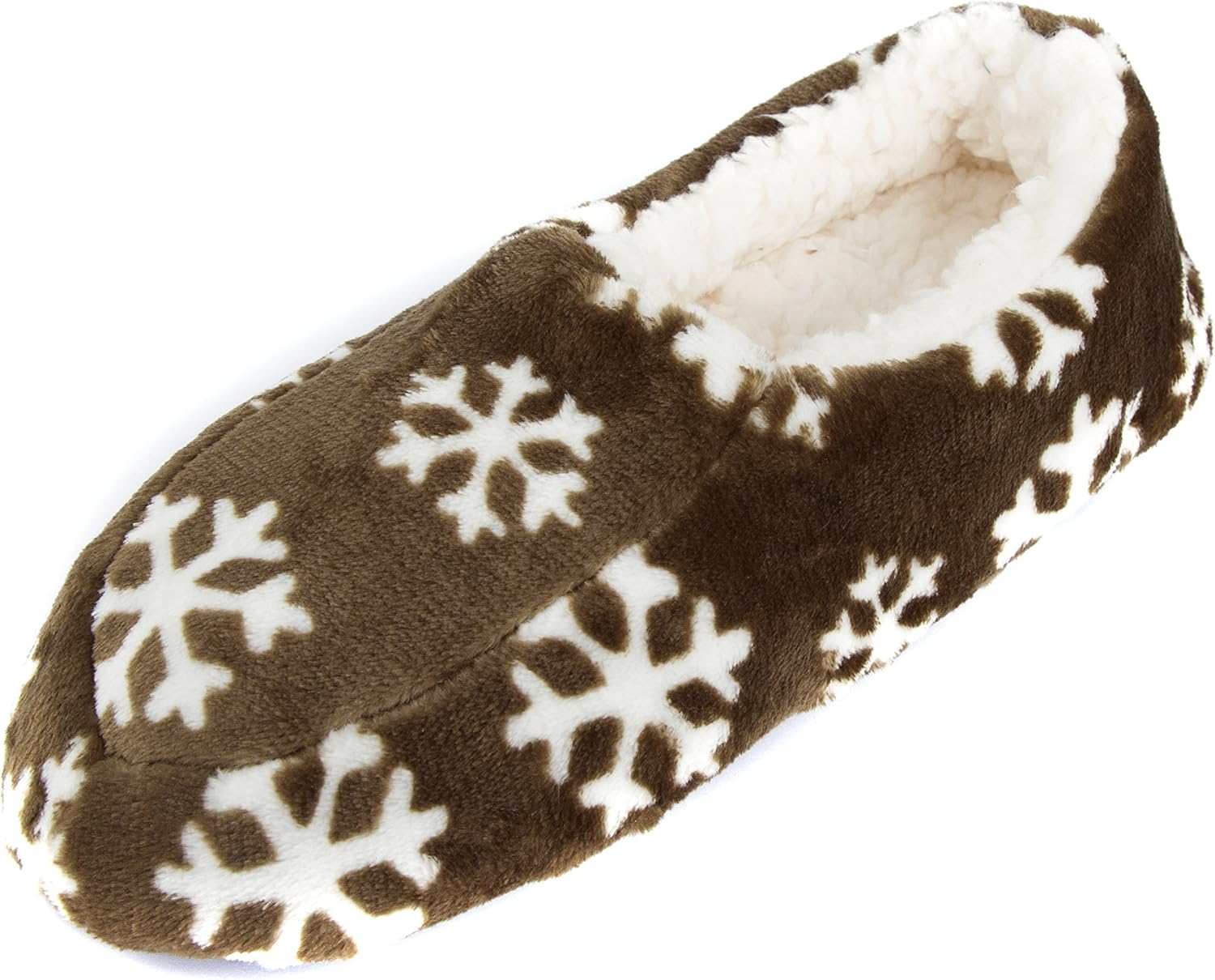 

Мужские уютные тапочки Leisureland с мягкой флисовой подкладкой, Snowflakes Brown