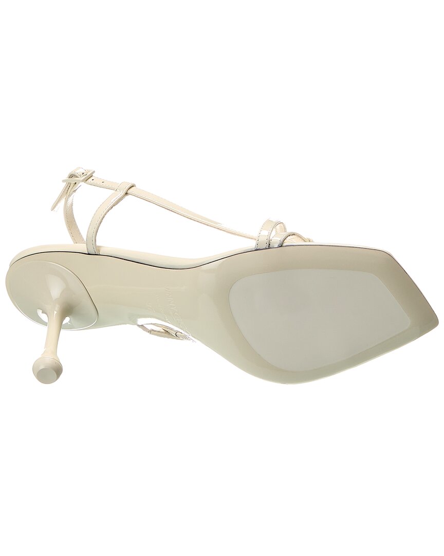 Джимми Чу Этана 80 Кожаные сандалии Jimmy Choo, белый — фото 4
