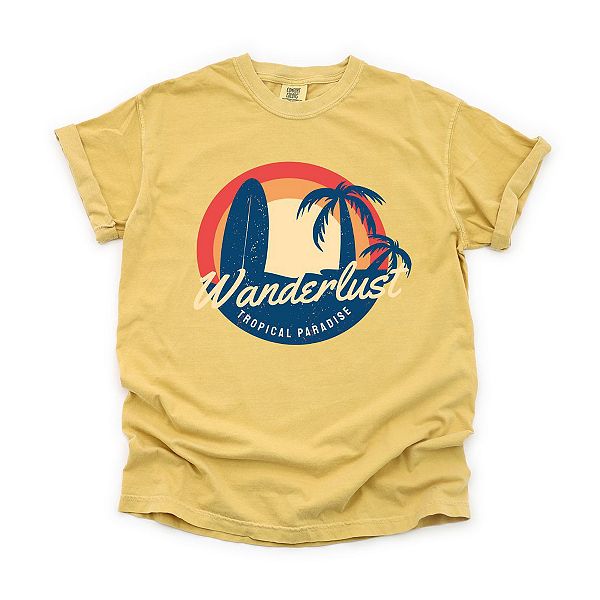 

Футболка Wanderlust с эффектом окрашивания в стиле тропического рая Simply Sage Market, Mustard, Зеленый, Футболка Wanderlust с эффектом окрашивания в стиле тропического рая Simply Sage Market, Mustard