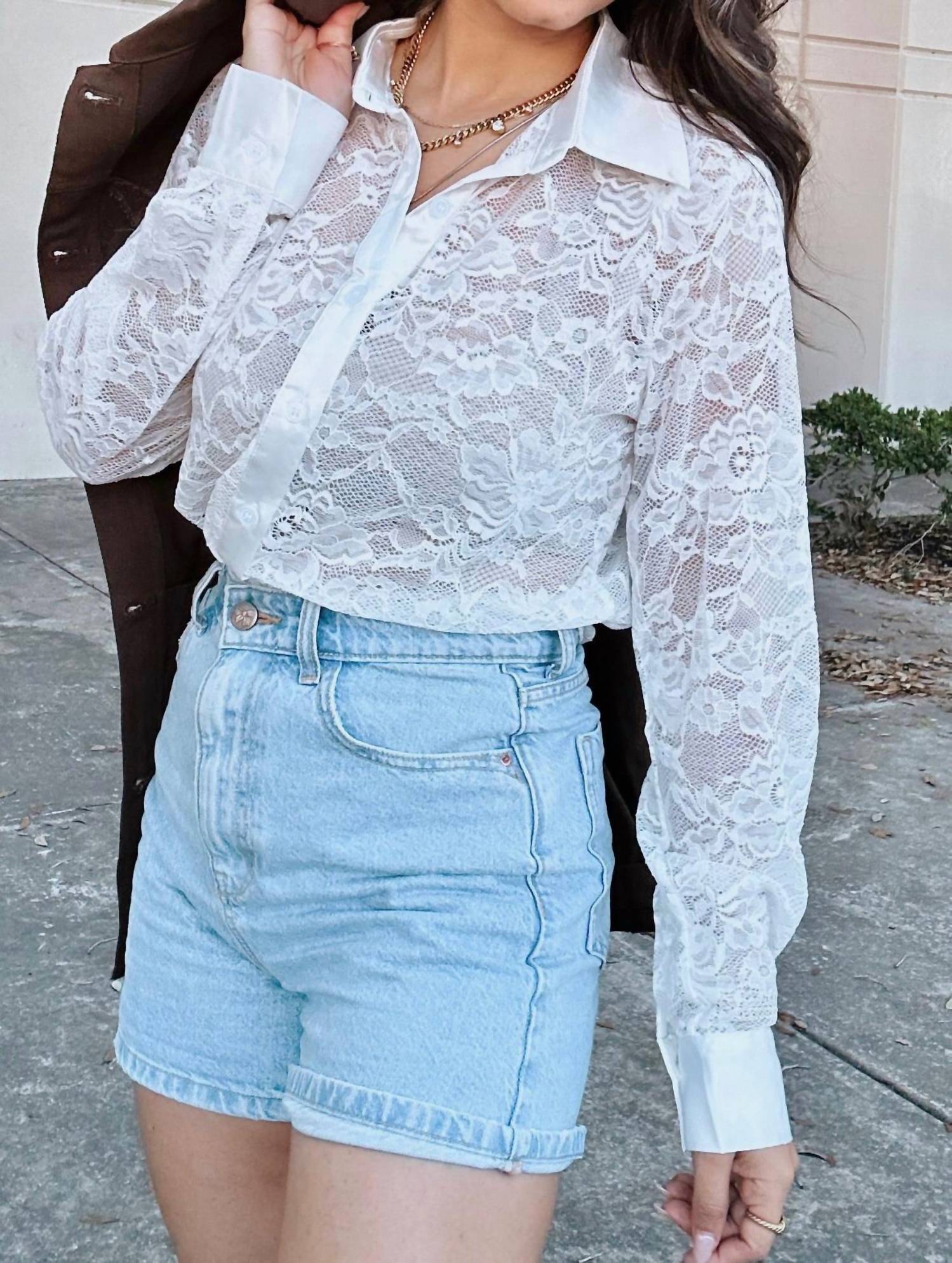 

Кружевная блузка Contesa белого цвета Sans Souci, белый