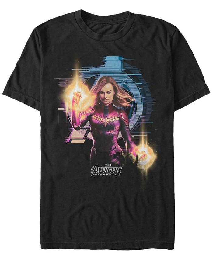 

Мужская футболка с коротким рукавом Marvel Avengers Endgame Captain Marvel Action Portrait Fifth Sun, черный