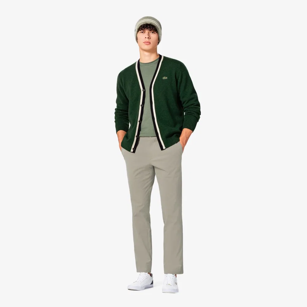 Брюки чинос Lacoste мужские меланжевые серый с начёсом
