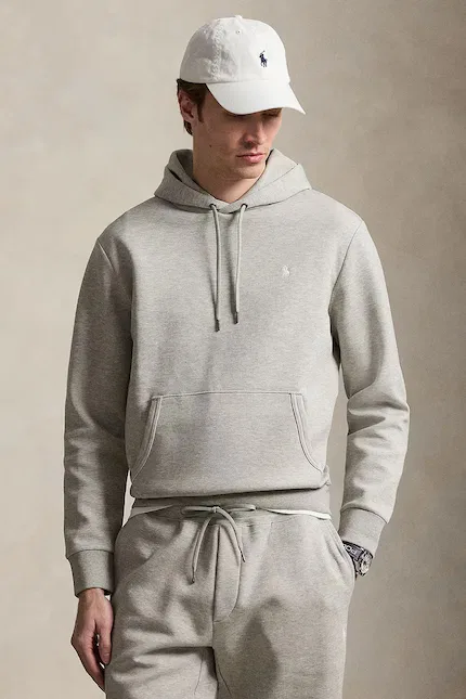 Худи с капюшоном классическая модель Polo Ralph Lauren, серый