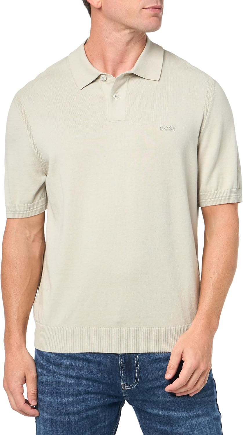 

Свитер мужской BOSS, вязаный, с логотипом на груди, Stone Beige