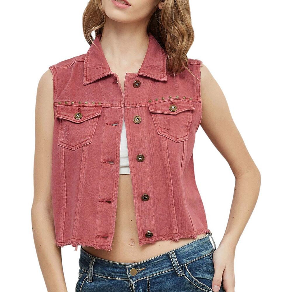

Женский укороченный жилет из хлопкового денима Anna-Kaci, цвет Rustic Red