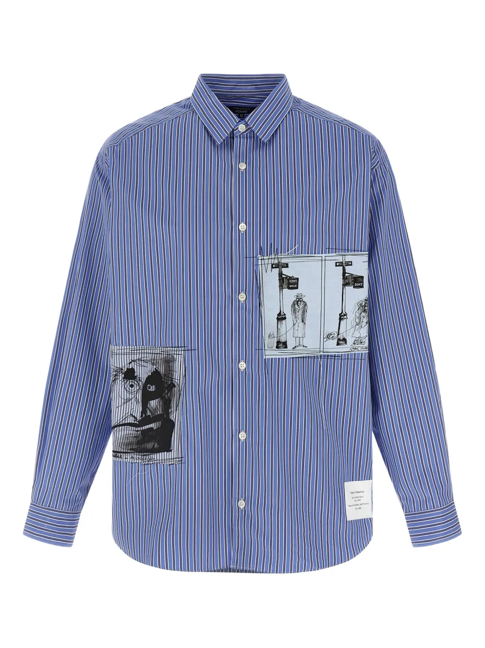 

Рубашка с полосатыми вставками Comme des Garçons Homme, синий