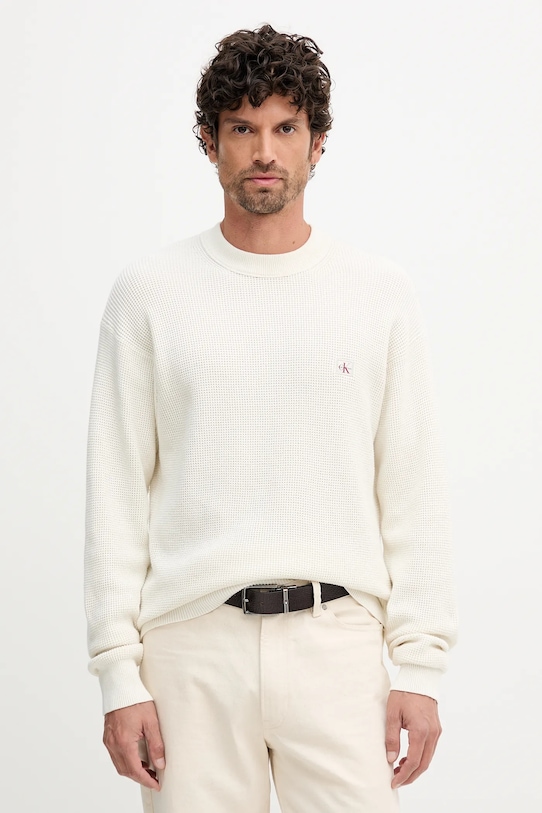 

Хлопковый свитер Calvin Klein Jeans, бежевый