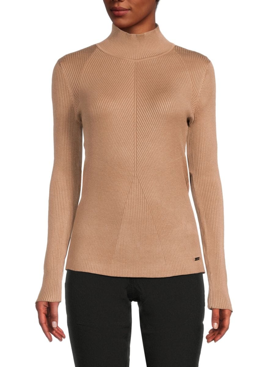 

Водолазка в рубчик Diagnoal Calvin Klein, цвет Cafe