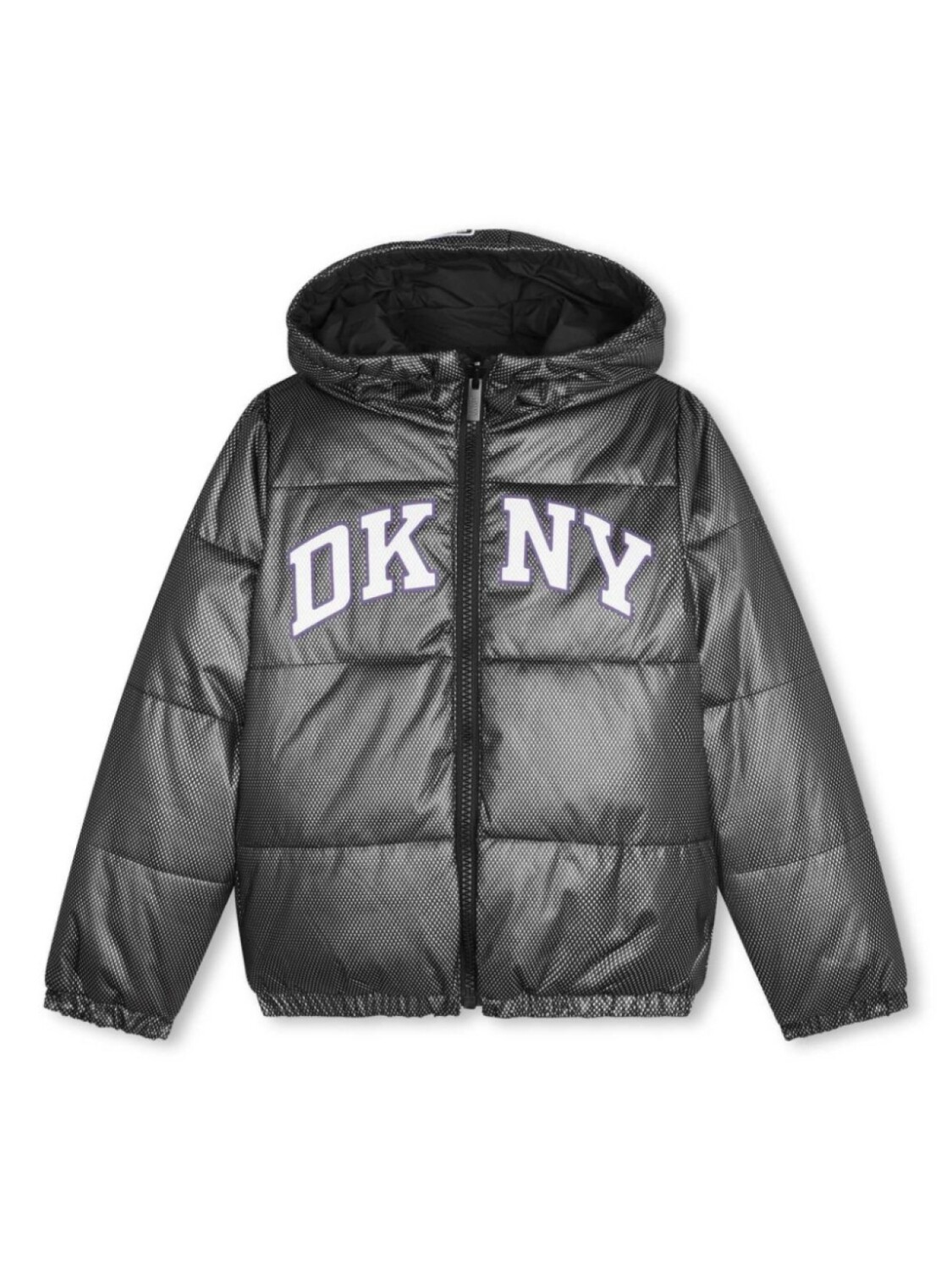 

Dkny Kids двусторонняя куртка-пуховик с логотипом, черный