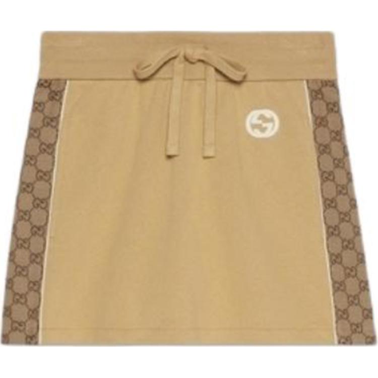 Юбка женская GUCCI Повседневная короткая, Коллекция Весна-Лето 2024, Верблюжий — фото 2