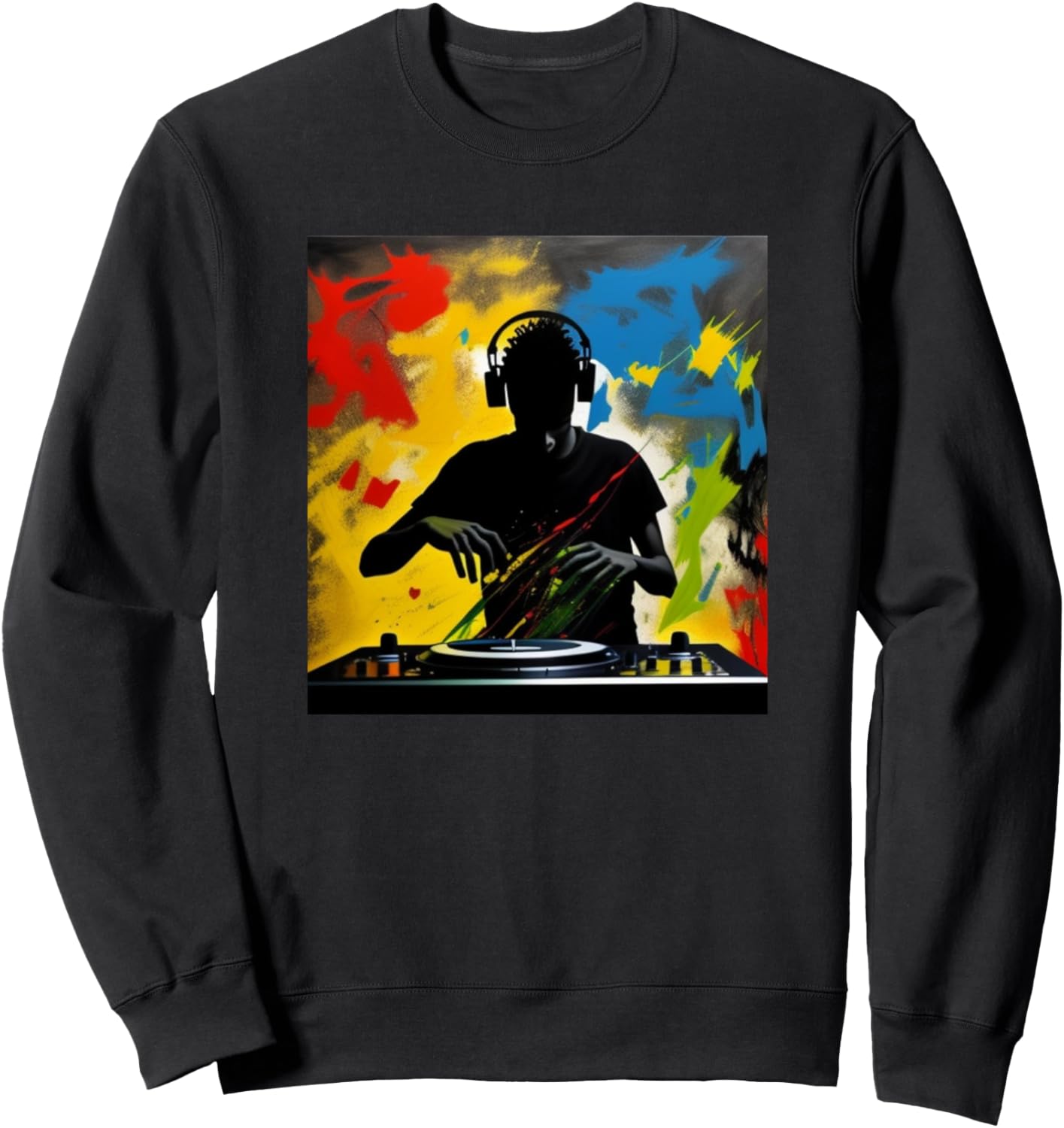 

Яркая толстовка с силуэтом диджея Ди Джоки и проигрывателем виниловых пластинок Dj - Turntable Discjockey Men Women Kids Boys Gift, черный