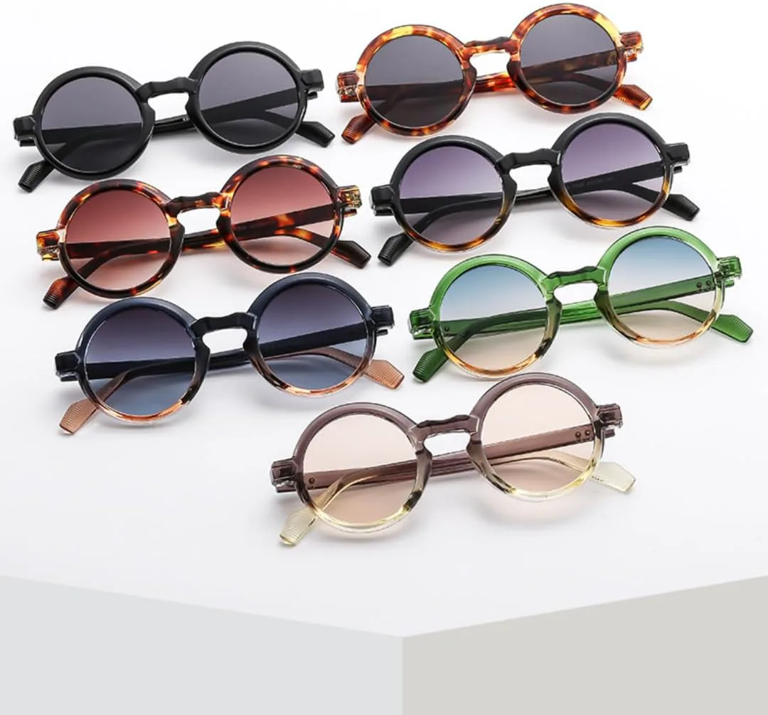 

Солнцезащитные очки для мужчин и женщин - защита UV400 - круглая градиентная оправа для занятий спортом на открытом воздухе и вождения DSVIGF, Leopard Grey