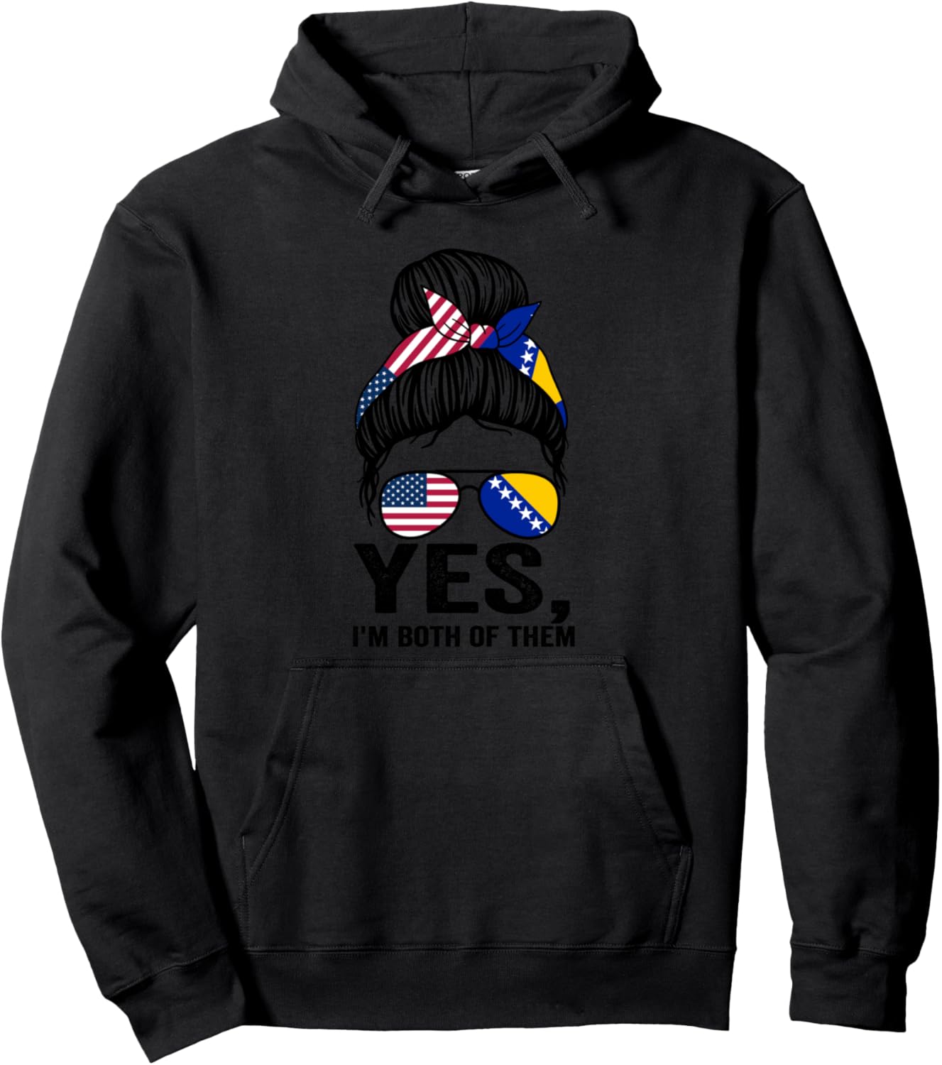 

Да, я и то, и другое. Толстовка с изображением боснийского флага Humor Bosnian & Bosnian Flag Gift Ideas, черный